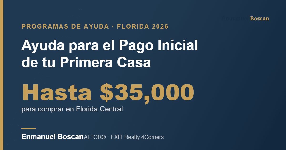 Read more about the article Programas de Ayuda para el Pago Inicial en Florida 2026: Hasta $35,000 para tu Primera Casa