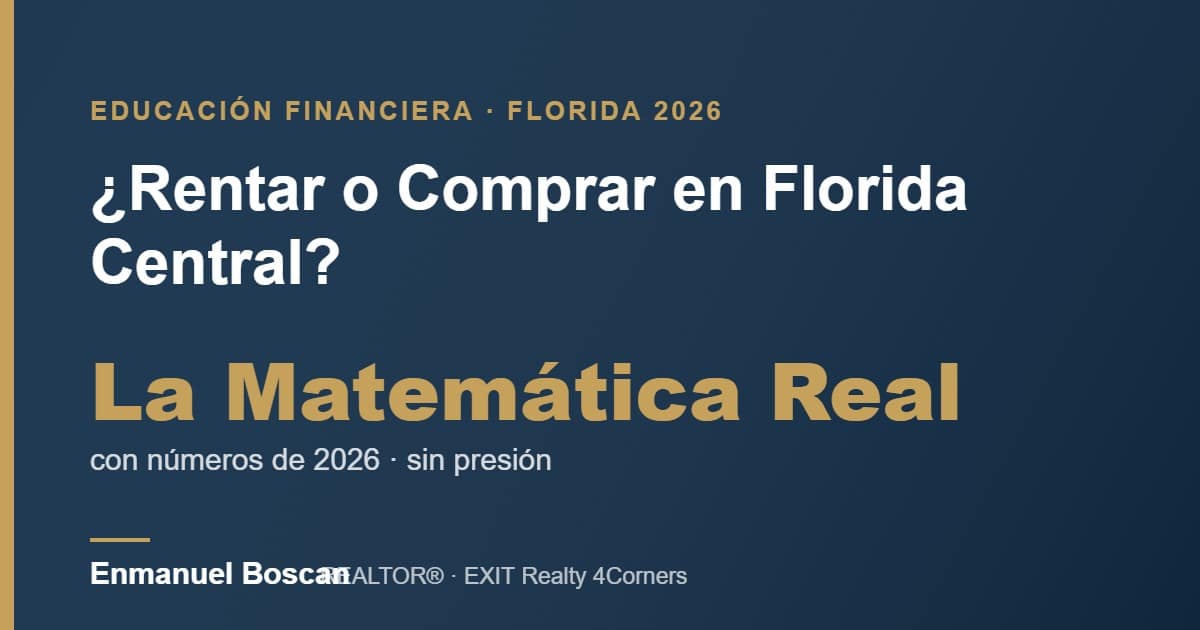 Read more about the article ¿Rentar o Comprar en Florida Central en 2026? La Matemática Real, Explicada
